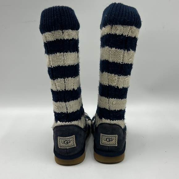 UGG AUSTRALIA BOOT WOMEN SIZE 8 WINTER CARDY NAVY CREAM BOOT - Picture 5 of 10